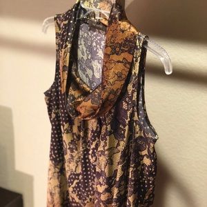 Limited Cowel-Neck Patterned Dress